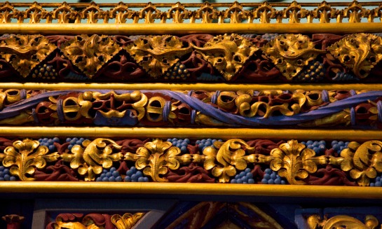 Part of the amazing rood screen at Gidleigh Church